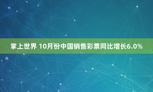 掌上世界 10月份中国销售彩票同比增长6.0%