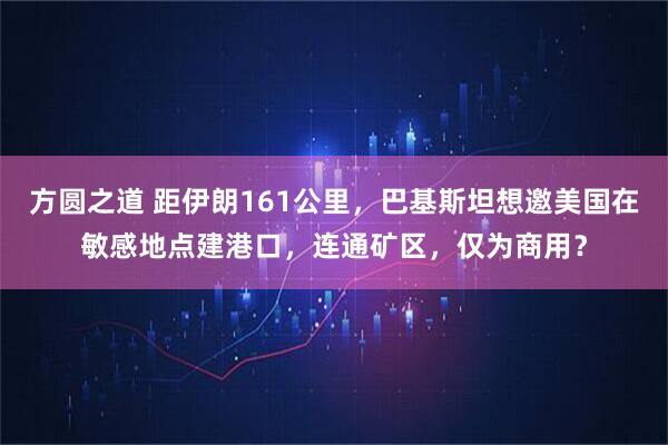 方圆之道 距伊朗161公里，巴基斯坦想邀美国在敏感地点建港口，连通矿区，仅为商用？